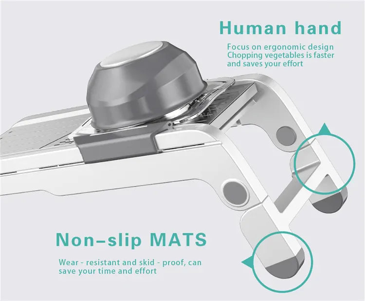 Mandoline 18 en 1 Réglable en Acier Inoxydable | Râpe à Légumes Mandoline