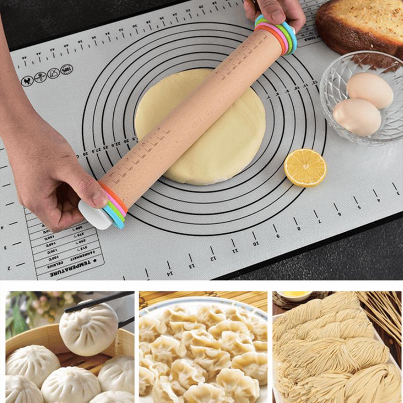 Rouleau à pâtisserie réglable en bois avec anneaux interchangeables rouleaupatisserie
