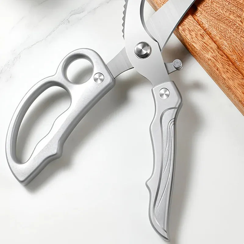 Ciseaux de cuisine en inox avec poignée ergonomique et ressort ciseaux