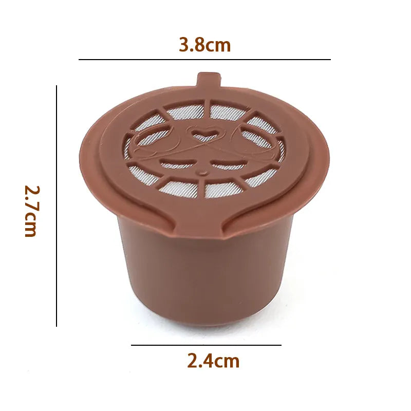 Capsules de Café Réutilisables Compatible Nespresso — Lot de 3 ou 6 Pièces avec Cuillère et Brosse capsule