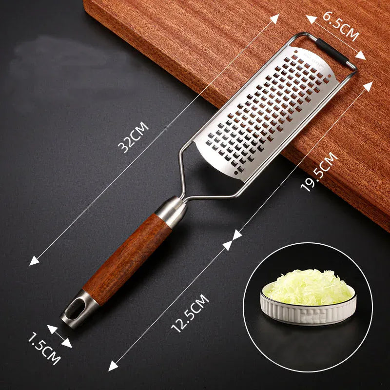 Râpe Multifonction Inox 4 Lames avec Poignée en Bois rape