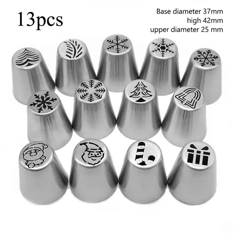 Douilles à pâtisserie en inox 13 pièces avec poches à douille décoratives douillepoche