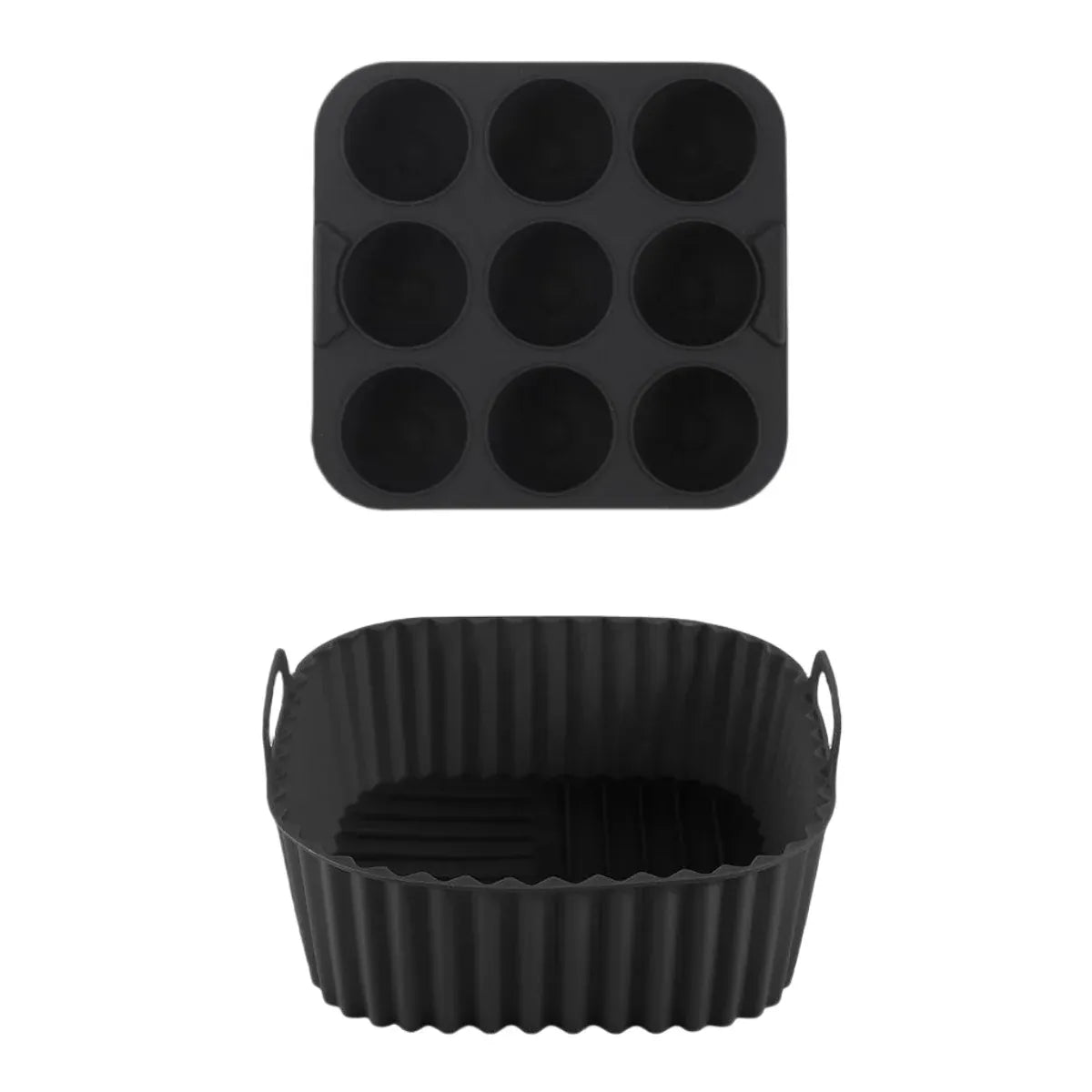 Moules Silicone Air Fryer Réutilisables Lot de 2 Pièces Carrés Air Fryer
