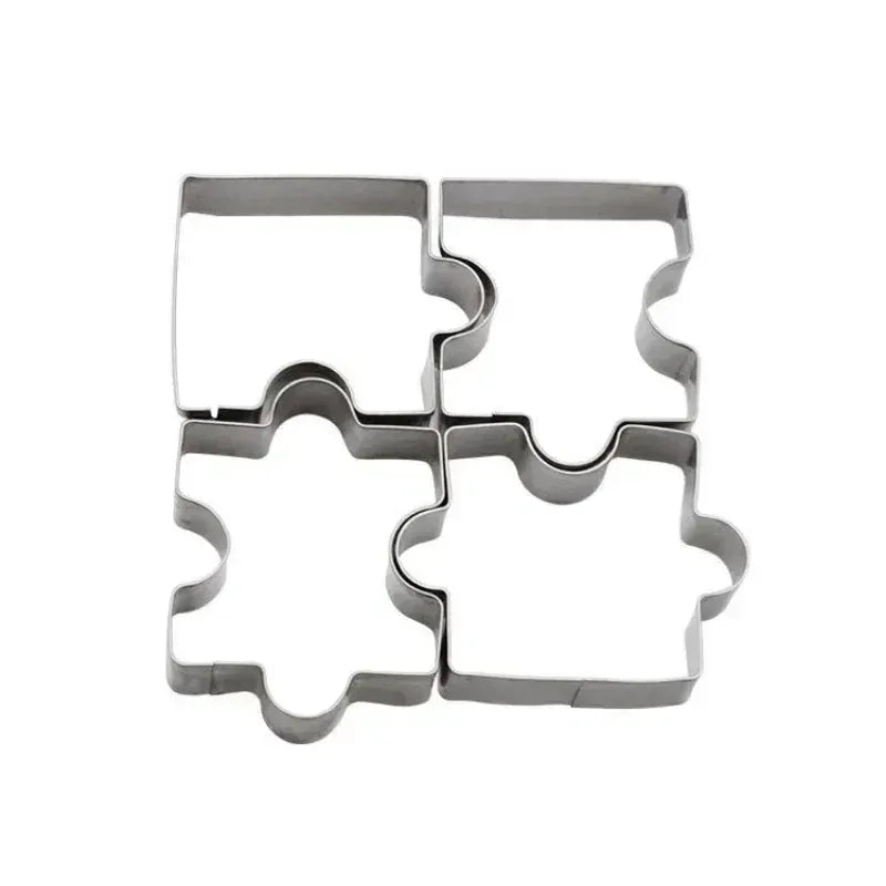 Emporte-pièces Puzzle en Acier Inoxydable - Set de 4 Pièces pour Biscuits emportepieces