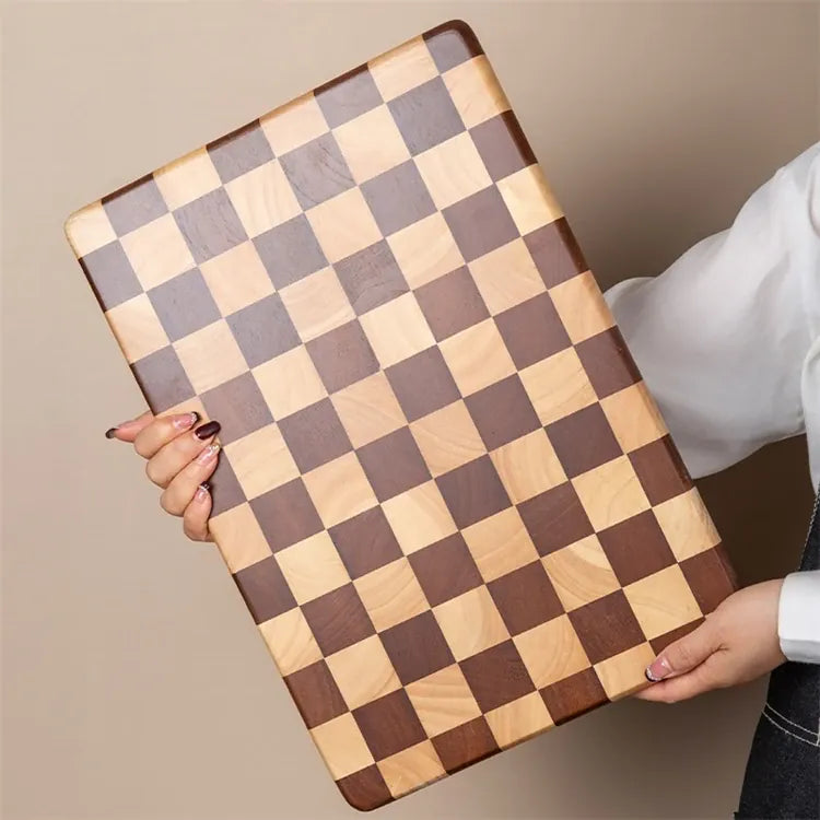 Planche à Découper Bois Motif Damier – 3 Tailles, 2,8 cm planche a decouper en bois