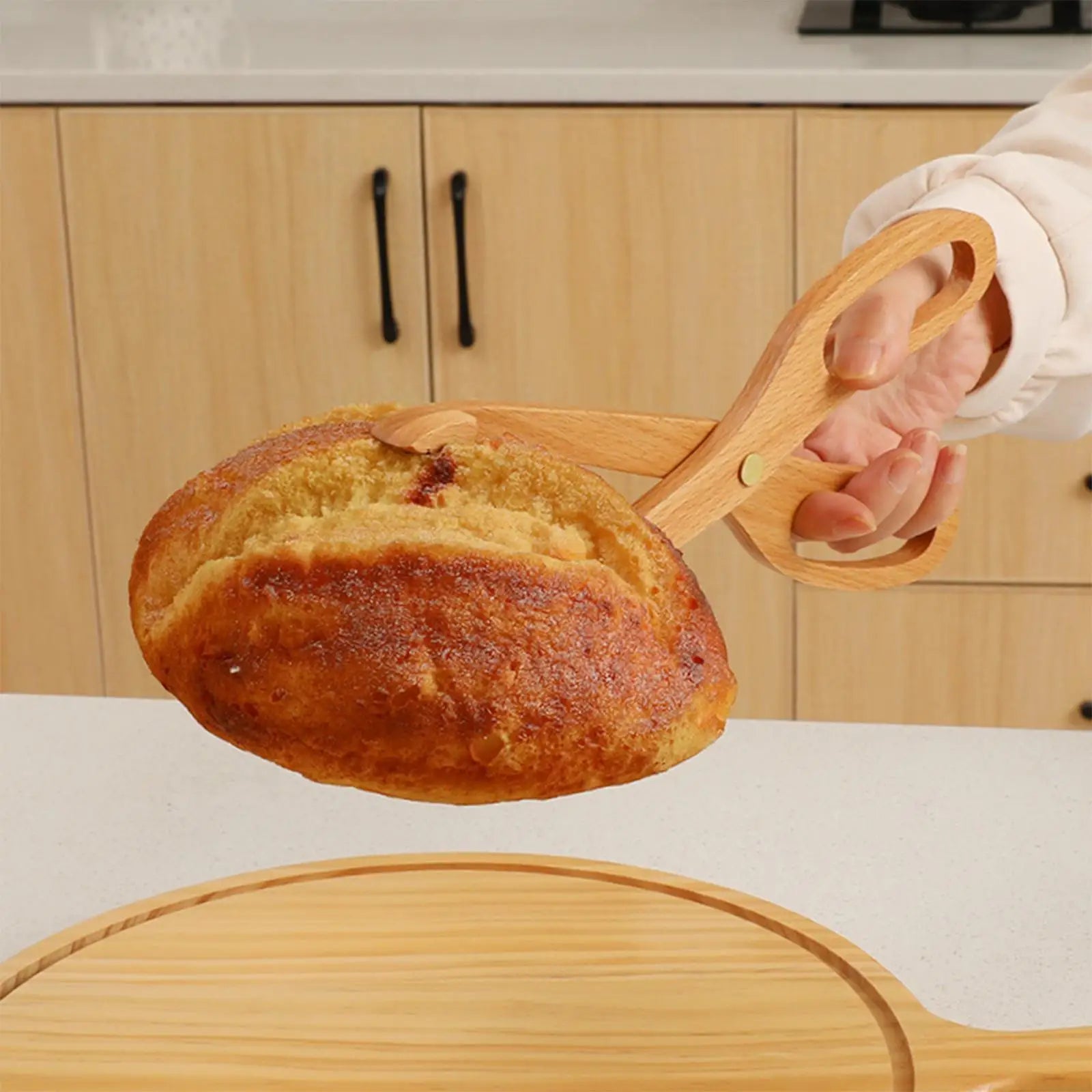 Pince de Cuisine en Bois | Utile et Antidérapante pour Salade