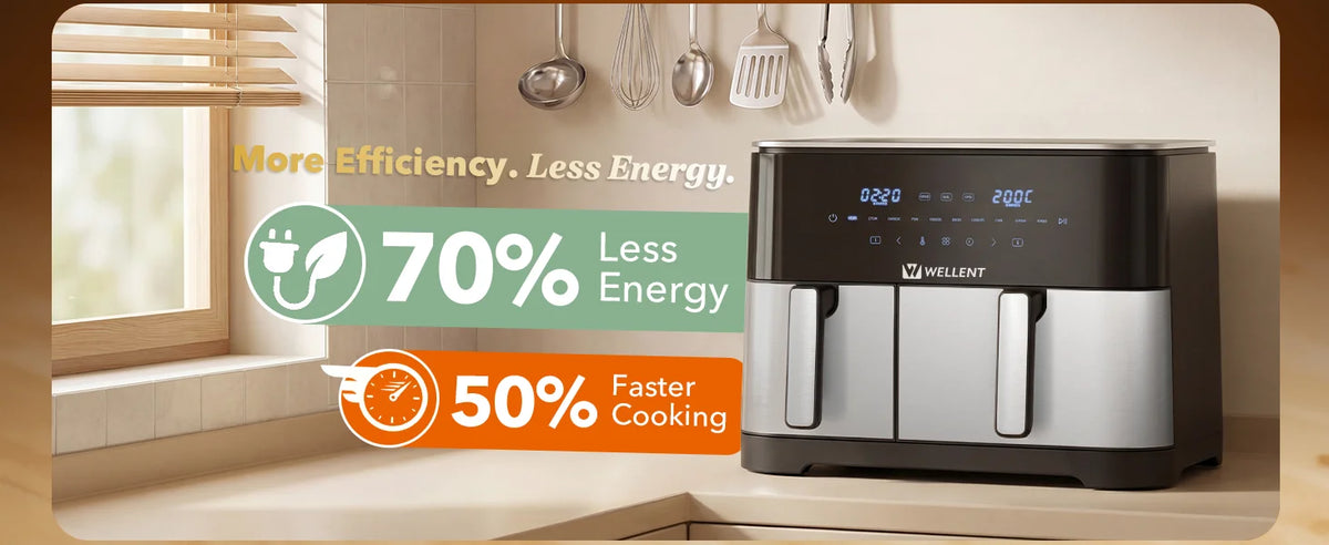 Air fryer double panier 11 L dans une cuisine lumineuse