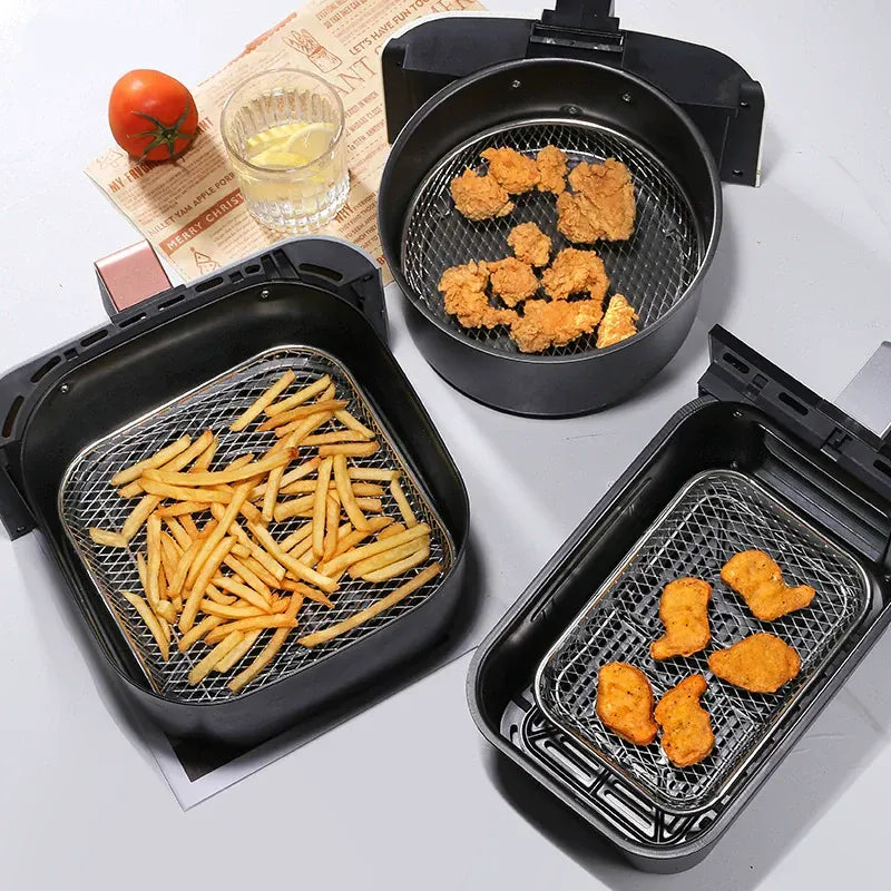 Grille Inox Air Fryer 3 Niveaux Empilable - Accessoire Cuisine Air Fryer