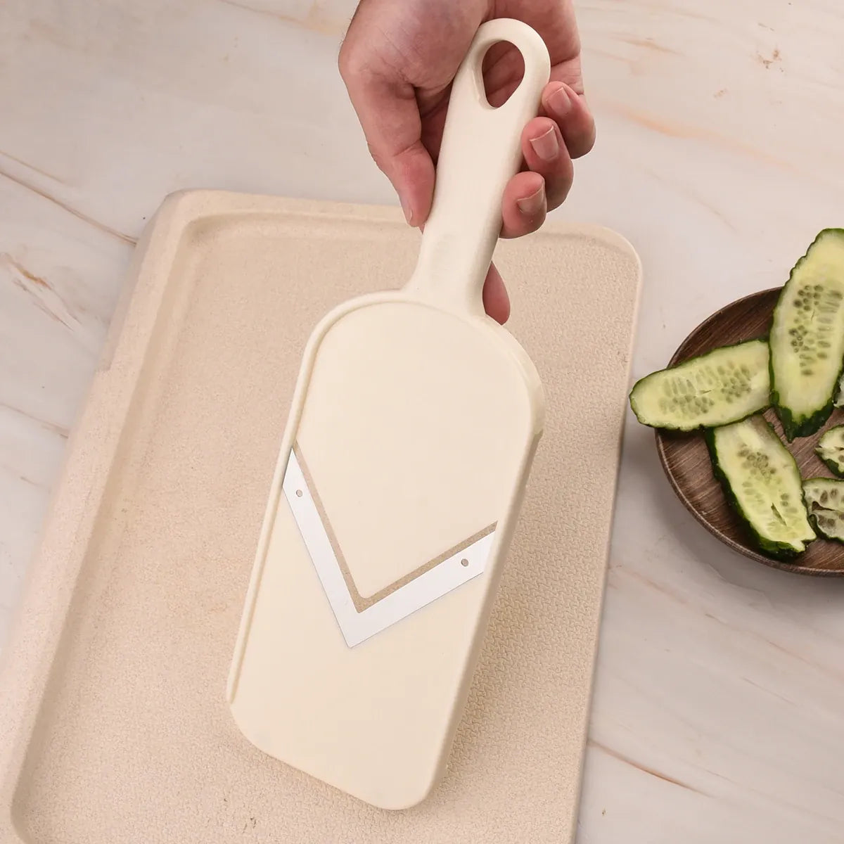 Mandoline Slicer en Acier Inoxydable V avec Brosse de Nettoyage Mandoline