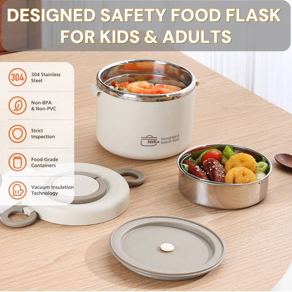LunchBox Isotherme Inox 304 — 2 Niveaux 1100 ml, Chaud 6 h / Froid 8 h, Sans BPA lunchbox