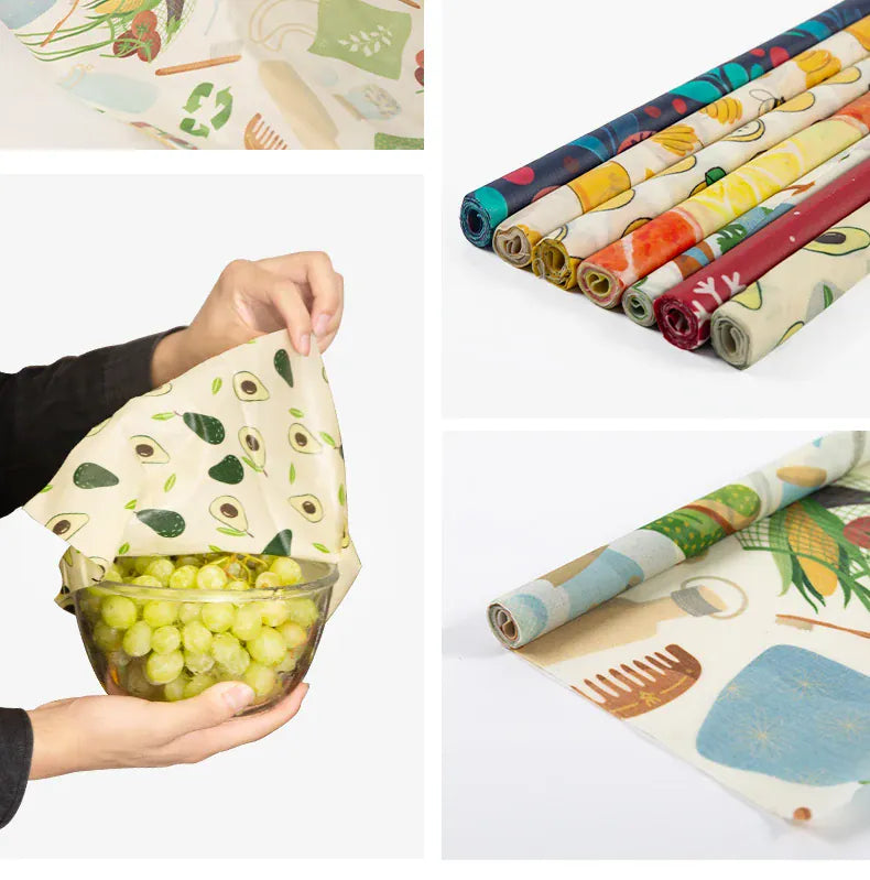 Film Alimentaire Réutilisable Cire d'Abeille 33x100 cm Écologique far
