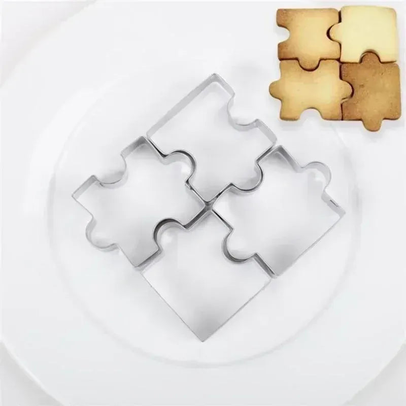 Emporte-pièces Puzzle en Acier Inoxydable - Set de 4 Pièces pour Biscuits emportepieces