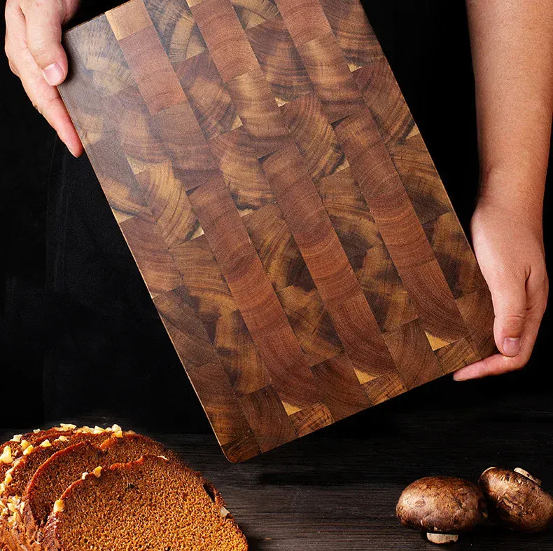 Planche à Découper Acacia Grain de Bout 32 × 22 cm — Double Face Anti-Fissure planche a decouper en bois