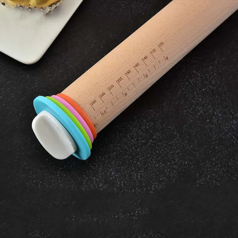 Rouleau à pâtisserie réglable en bois avec anneaux interchangeables rouleaupatisserie