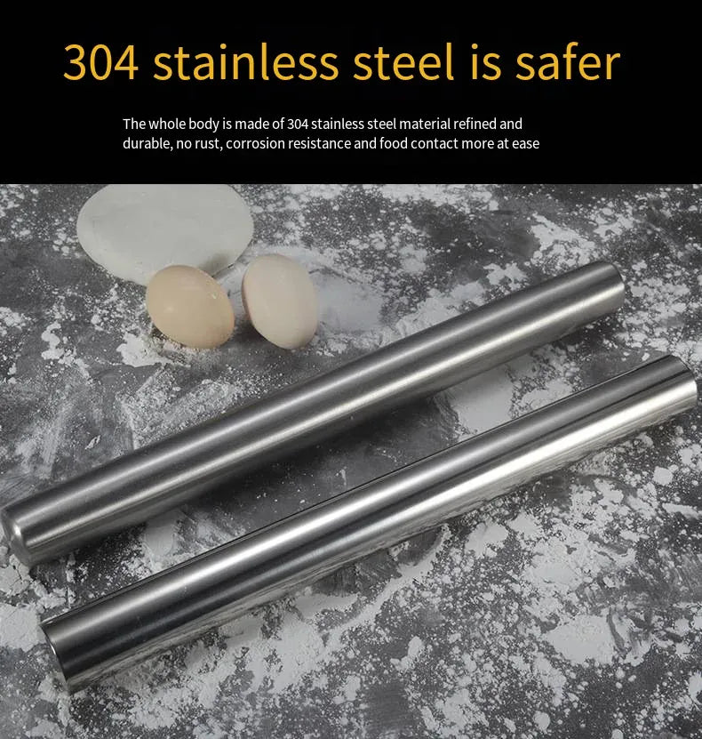 Rouleau à pâtisserie en acier inoxydable de 40 cm - Résistant et facile à nettoyer rouleaupatisserie
