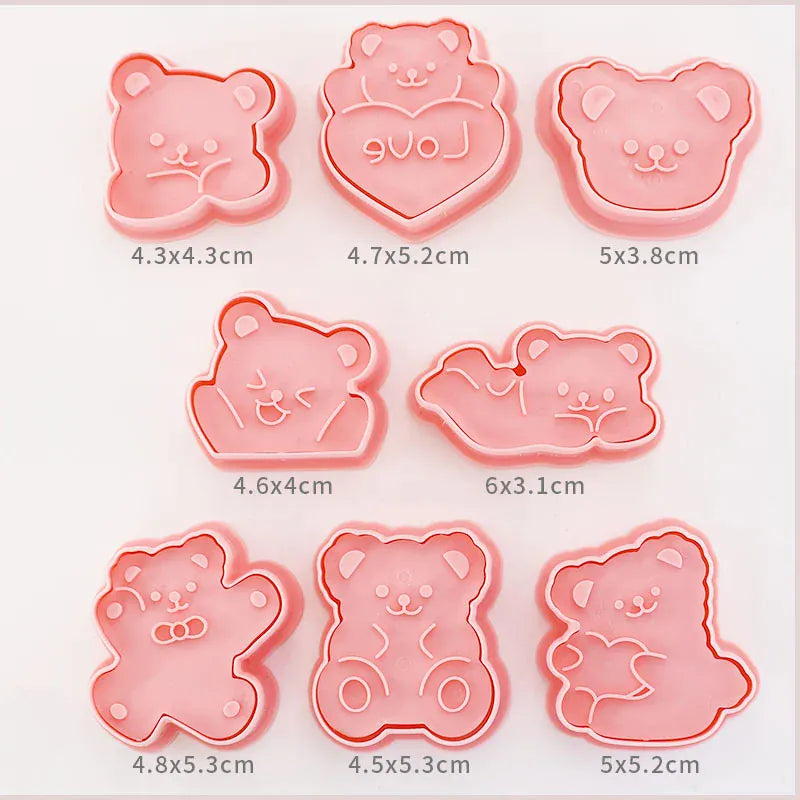 Emporte-pièces à Biscuits - Set de 8 Découpeurs en Plastique 3D emportepieces
