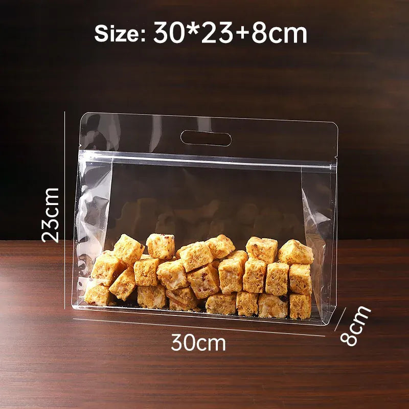 Sachets Zip Alimentaires Transparent - Lot de 50 Pièces avec Zip