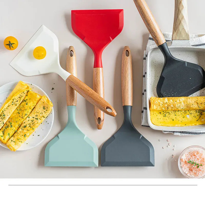 Spatule Silicone Large Résistante à la Chaleur pour Crêpes et Omelettes spatule en silicone