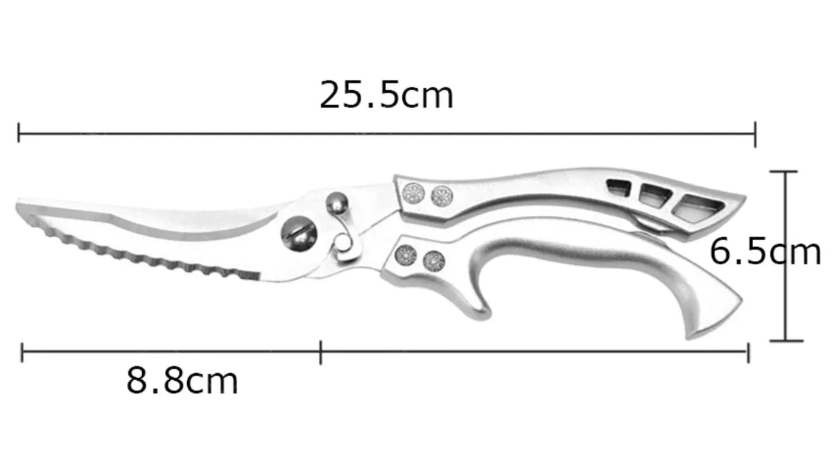 Ciseaux de cuisine multifonctions en inox pour découpe de viandes ciseaux