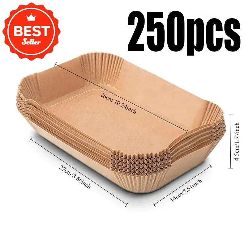 Papier Cuisson Air Fryer Rectangulaire Jetable Lot de 100 Pièces Air Fryer