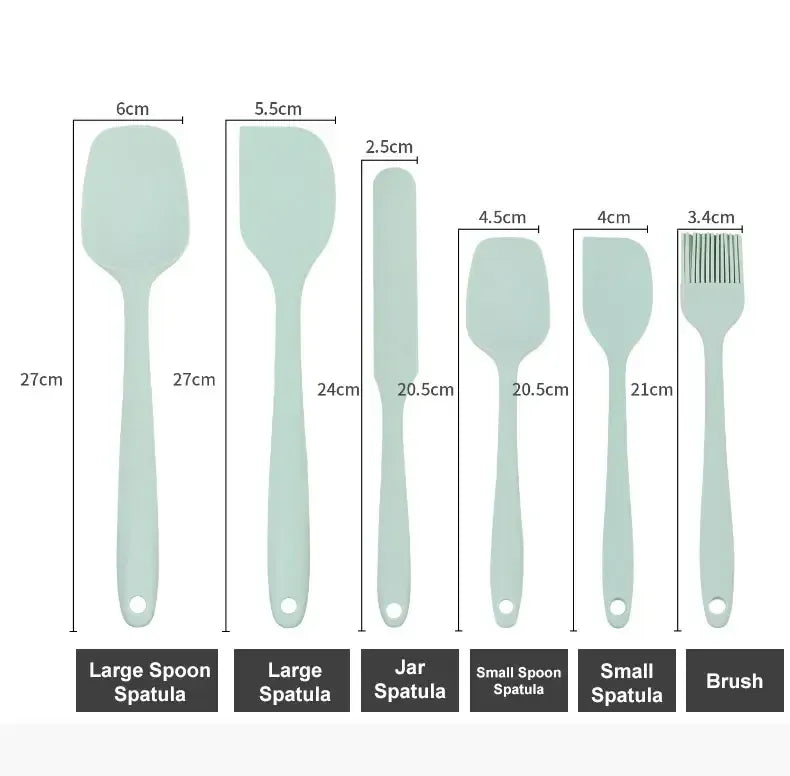 Set Ustensiles Silicone 6 pièces pour Pâtisserie | Résistants à la Chaleur spatule en silicone