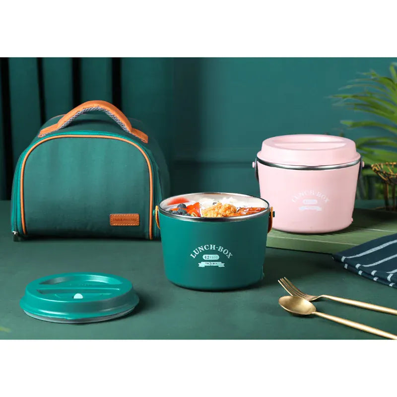 LunchBox Chauffante Électrique Acier Inoxydable 304 — 1,2 L / 48 W / 12 V-220 V lunchboxchauf