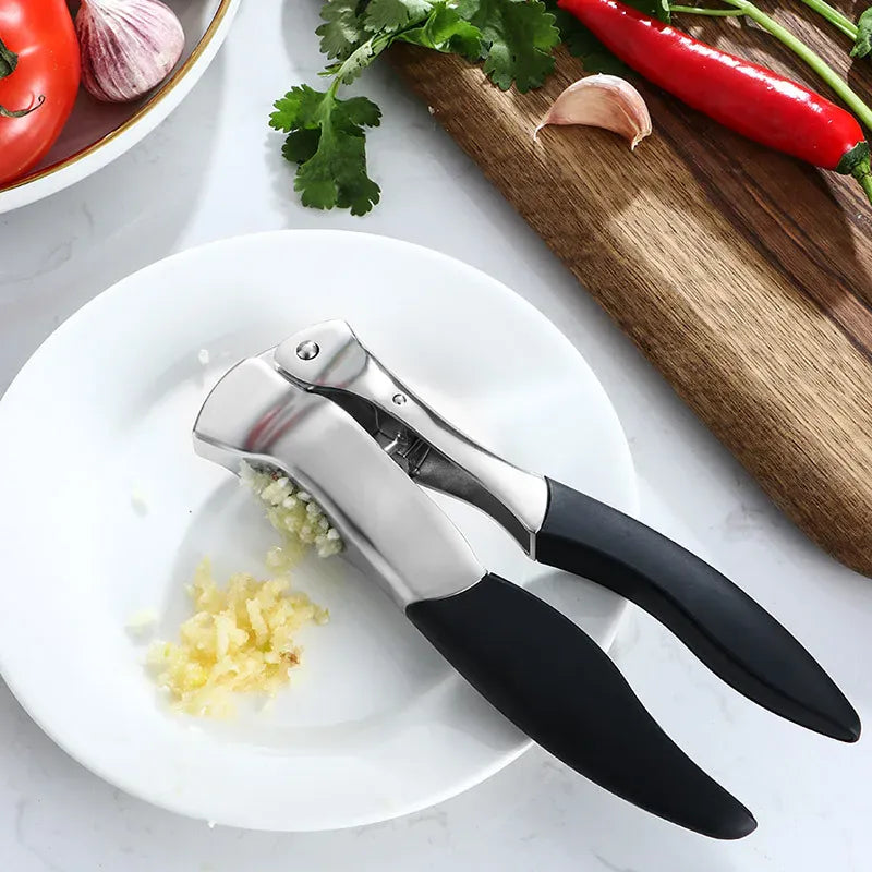Presse-Ail Inox Manuel avec Presse-Gingembre et Eplucheur presseail