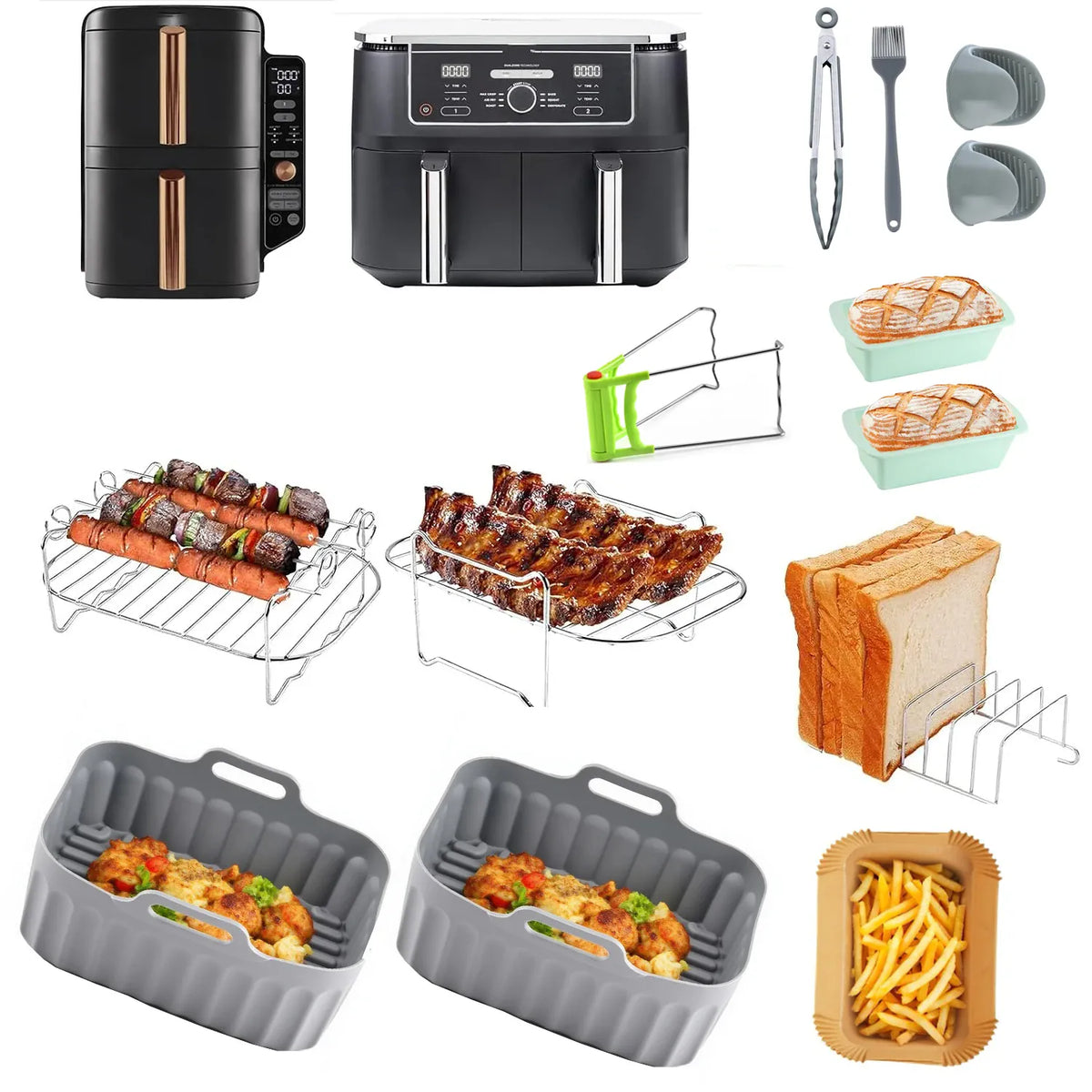 Kit Accessoires Friteuse Sans Huile - 6 Pièces Réutilisables Air Fryer