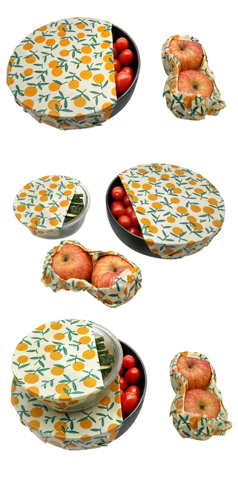 Film Alimentaire Réutilisable Cire d'Abeille Lot de 3 Pièces far