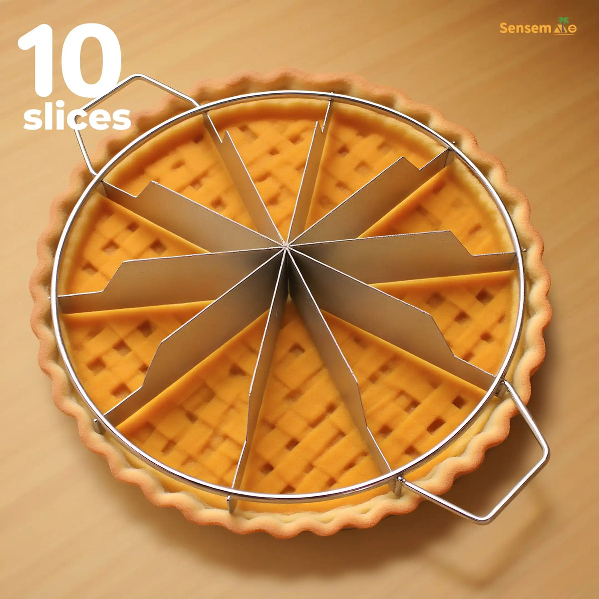 Coupe-gâteau en acier inoxydable - Marqueur de portions pour 10 parts