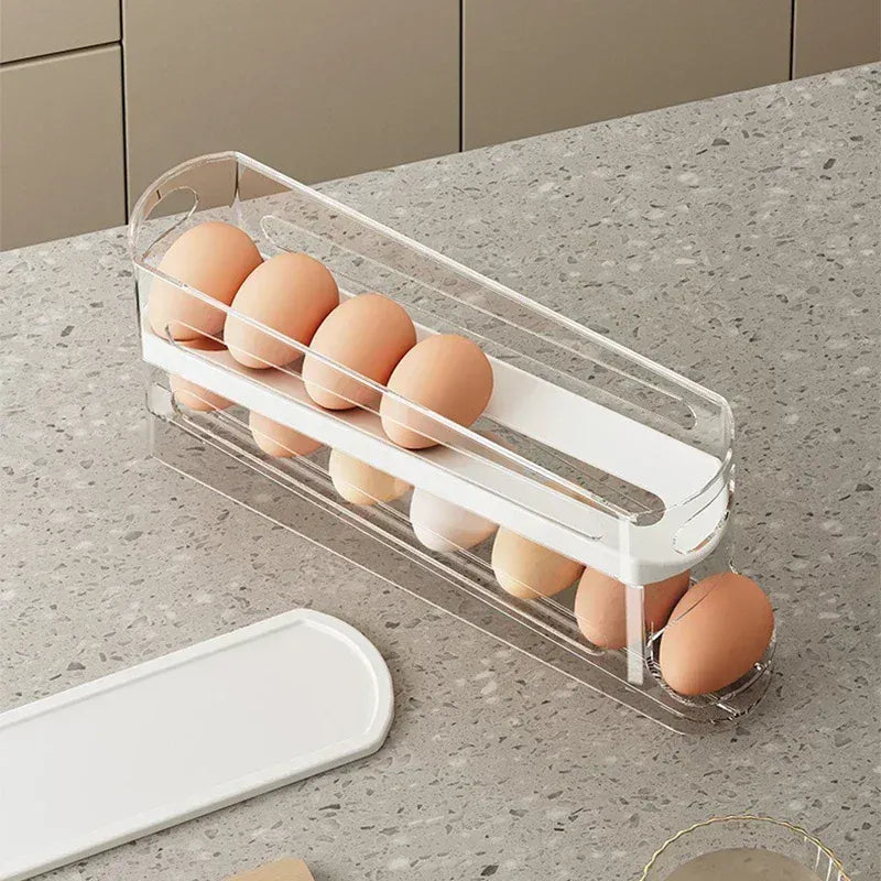 Organiseur Frigo Range-Œufs à Rouleau 12 Œufs - Empilable et Pratique