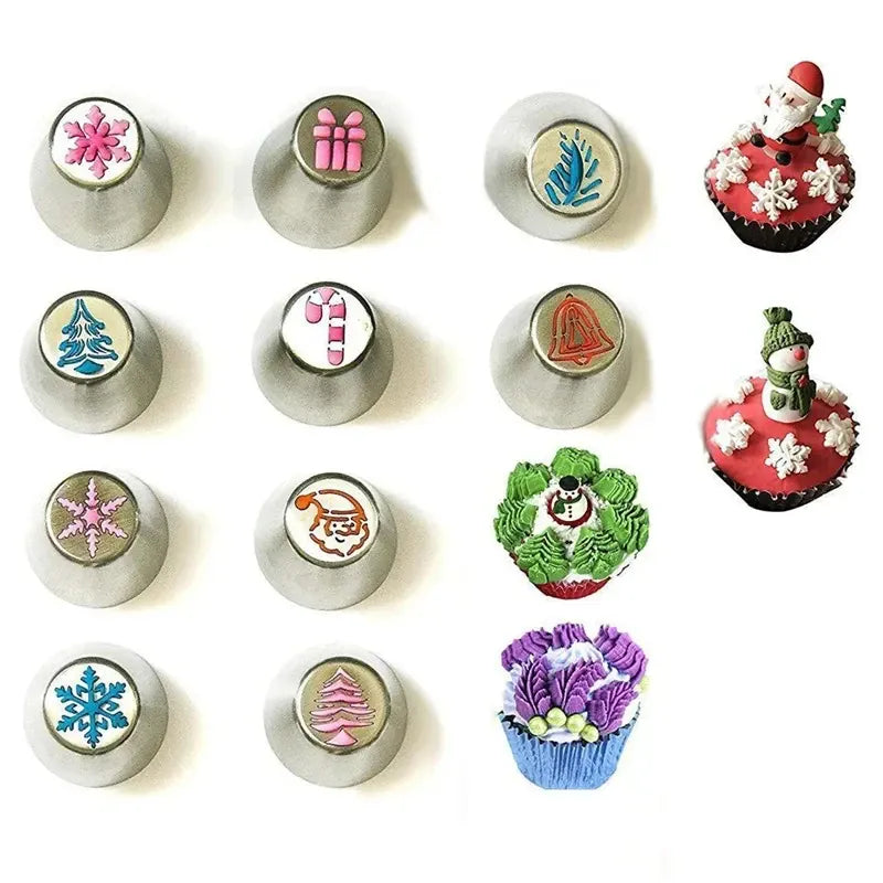 Douilles à pâtisserie en inox 13 pièces avec poches à douille décoratives douillepoche