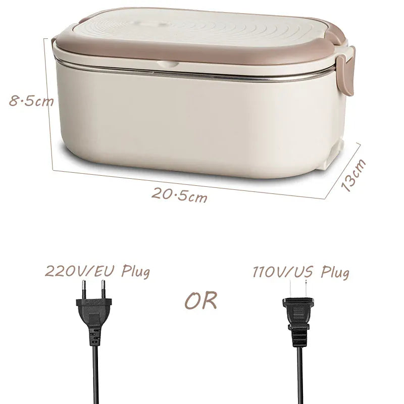 Lunch Box Chauffante Inox 1L 220V 18W | Boîte Chauffante Électrique lunchboxchauf