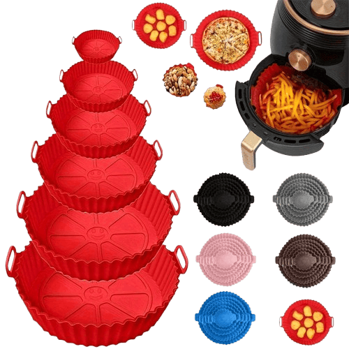 Kit Accessoires Silicones Air Fryer - Lot de 6 Pièces Réutilisables Air Fryer