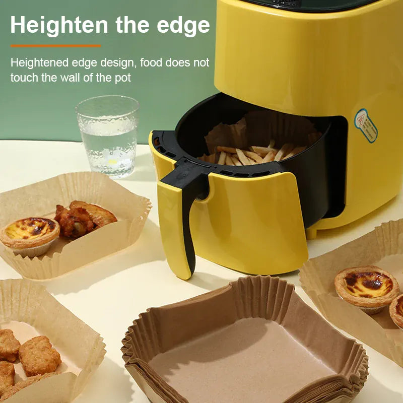 Papier Cuisson Air Fryer Jetable Antiadhésif Carré Lot de 50 Pièces Air Fryer