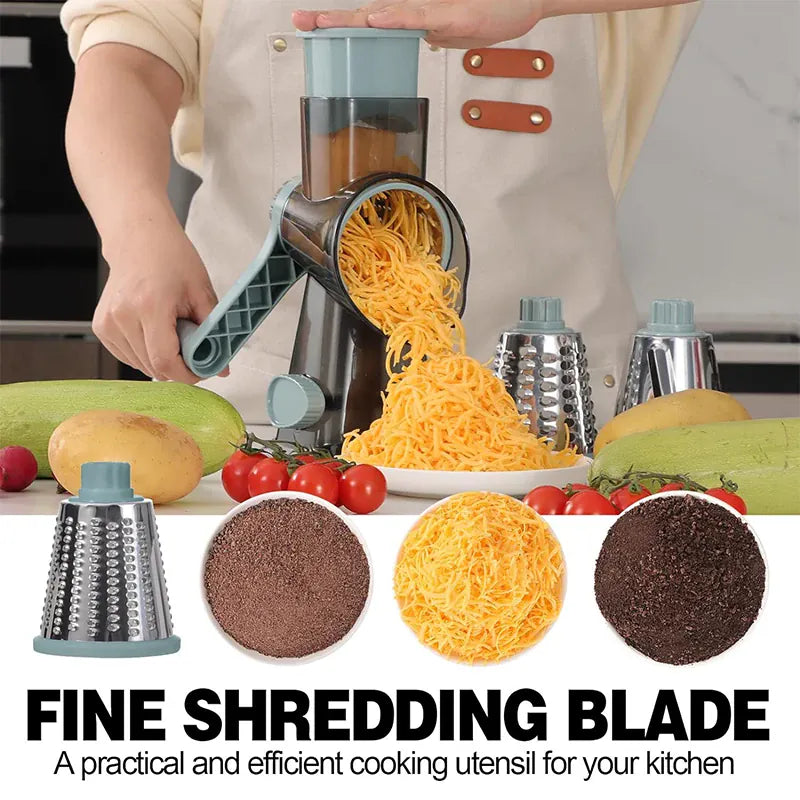 Râpe rotative 3 en 1 avec accessoires pour fromage et légumes Coupe Légumes