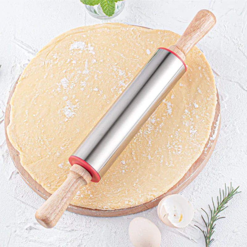 Rouleau à pâtisserie en acier inoxydable pour biscuits et tartes rouleaupatisserie