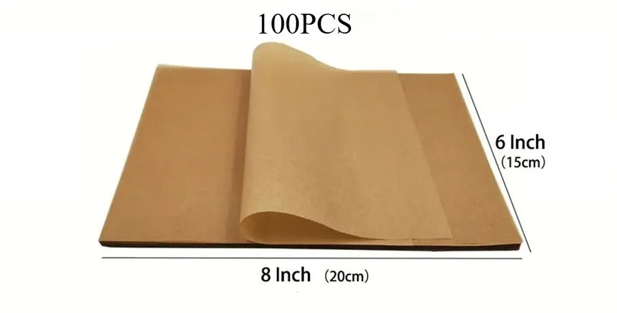 Papier Cuisson Jetable Antiadhésif - Lot de 100 Pièces Air Fryer