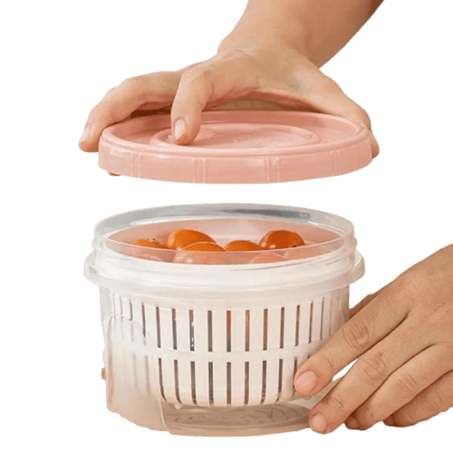 Boîte de Rangement Frigo Hermétique 700ml avec Grille Égouttoir