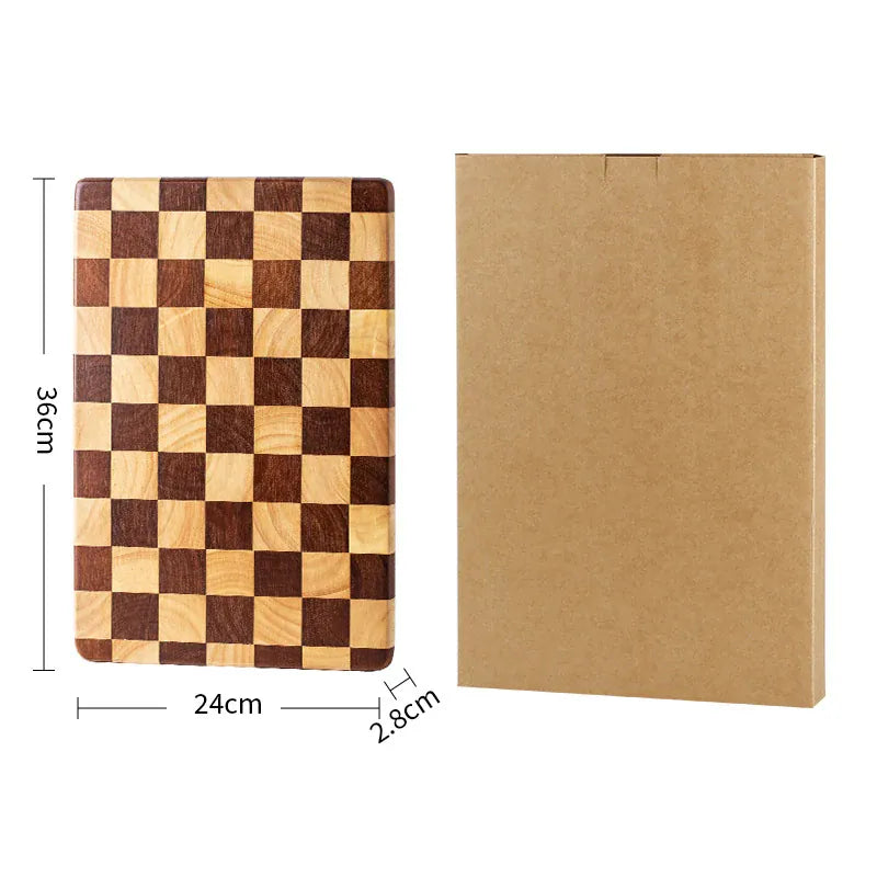 Planche à Découper Bois Motif Damier – 3 Tailles, 2,8 cm planche a decouper en bois