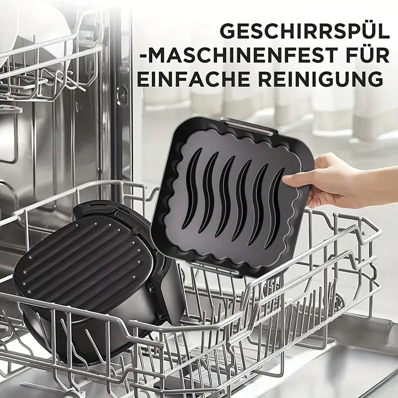 Moule Silicone Air Fryer Réutilisable Carré 20cm - Lot de 2 Pièces Air Fryer