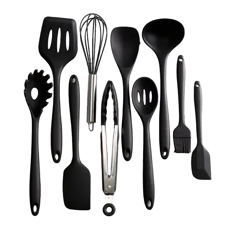Set de 10 Ustensiles de Cuisine en Silicone Écologique et Résistant à la Chaleur