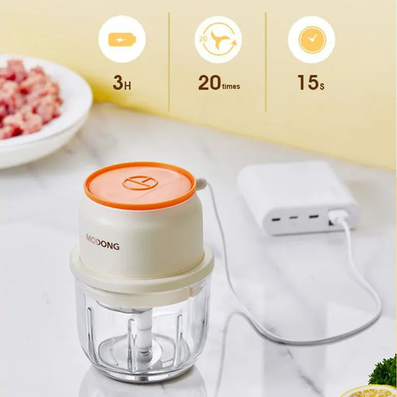 Hachoir Électrique Rechargeable 45W — Bol en Verre 150 / 250 / 300 ml hachoir electrique