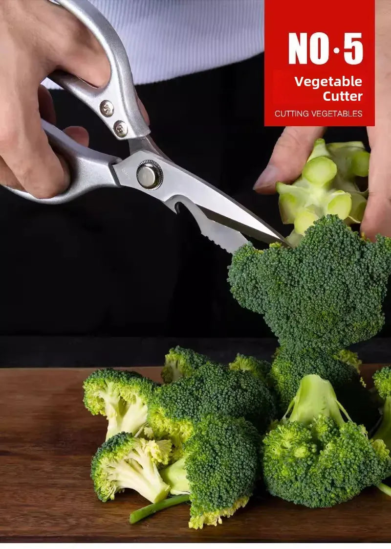 Ciseaux de cuisine inox multifonctionnels pour viande et os ciseaux