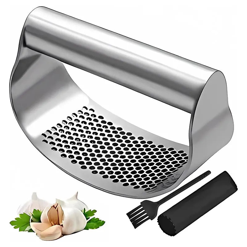 Presse-Ail Inox Manuel avec Éplucheur | Outil de Cuisine Pratique presseail