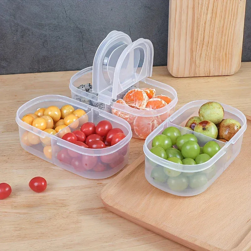 Bac de Rangement Hermétique pour Fruits et Légumes 1,5L à Double Ouverture