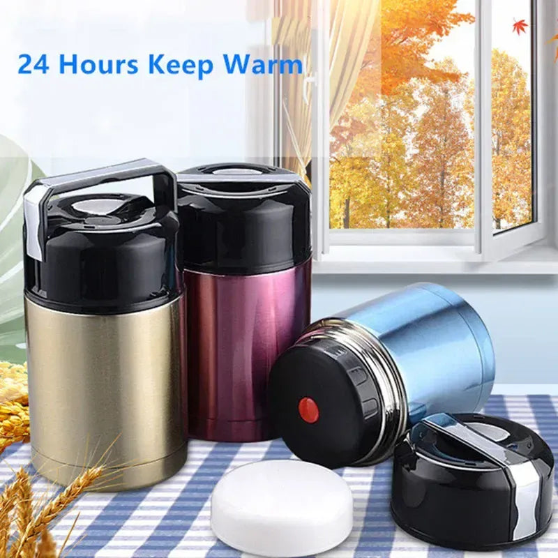 Thermos Alimentaire Inox — Isotherme 24h avec Pochette et Couverts lunchbox