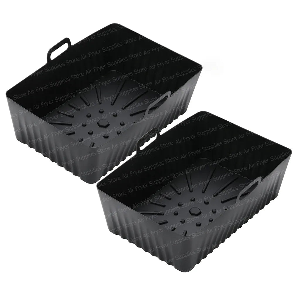 Moule Silicone Réutilisable pour Friteuse Rectangulaire - Lot de 2 Air Fryer