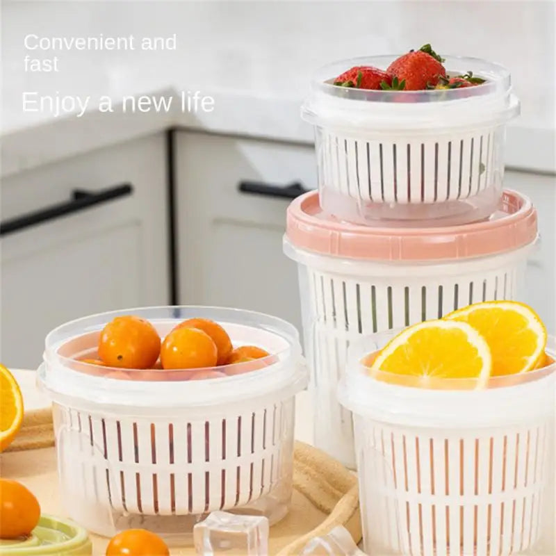 Boîte de Rangement Frigo Hermétique 700ml avec Grille Égouttoir