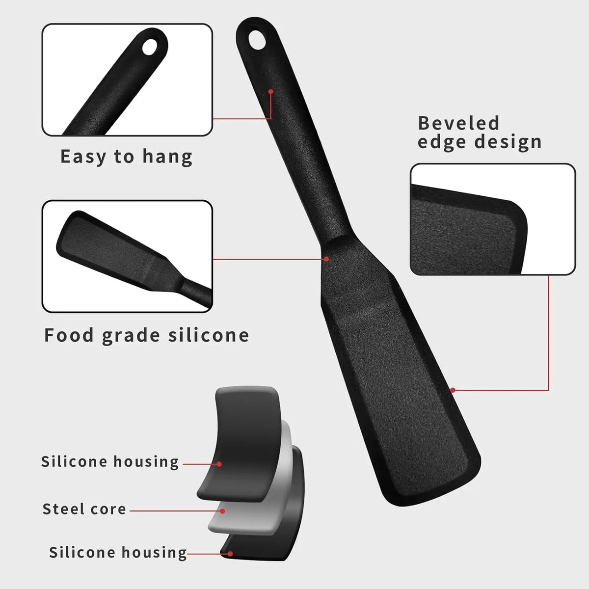 Spatule Silicone 1 Pièce Résistante à la Chaleur pour Cuisine spatule en silicone